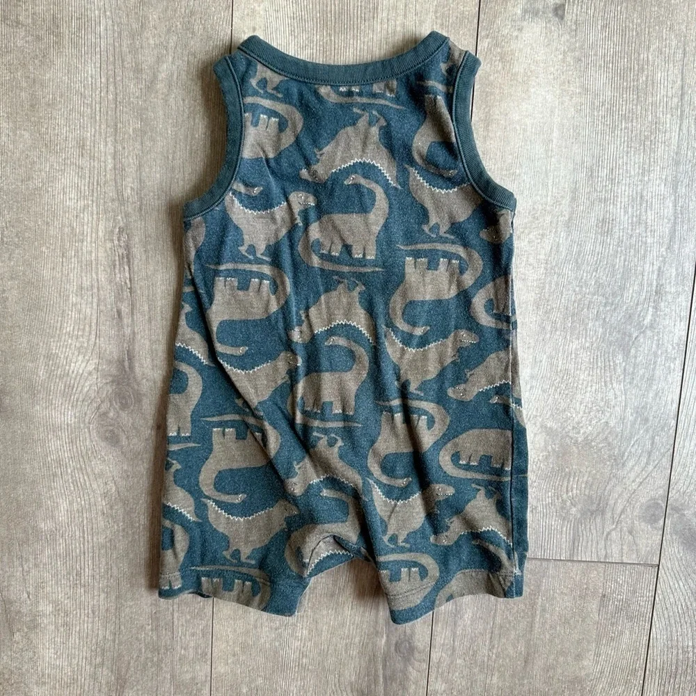 Old Navy Rustic Dinosaur Baby Boy Romper Size 3-6 Months